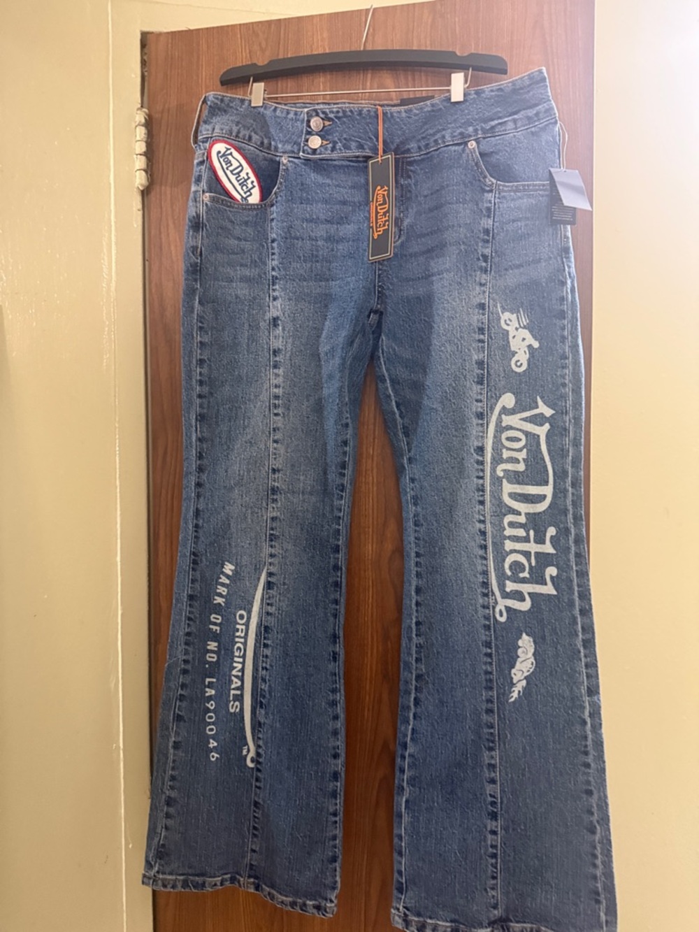 Von Dutch Blue Graphic Flared Jeans